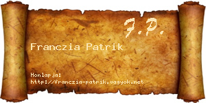 Franczia Patrik névjegykártya