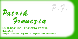 patrik franczia business card